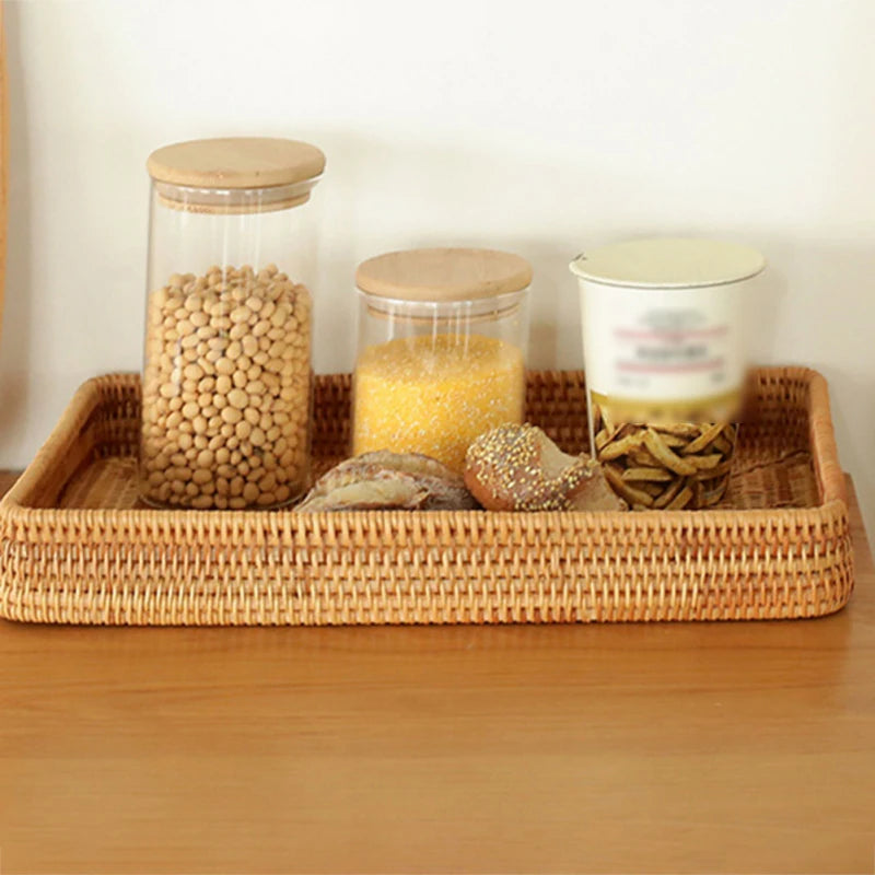 Handwoven Rattan Wicker Tray