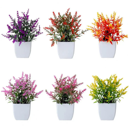 Vibrant Colored Potted Plant Realistic Lavender