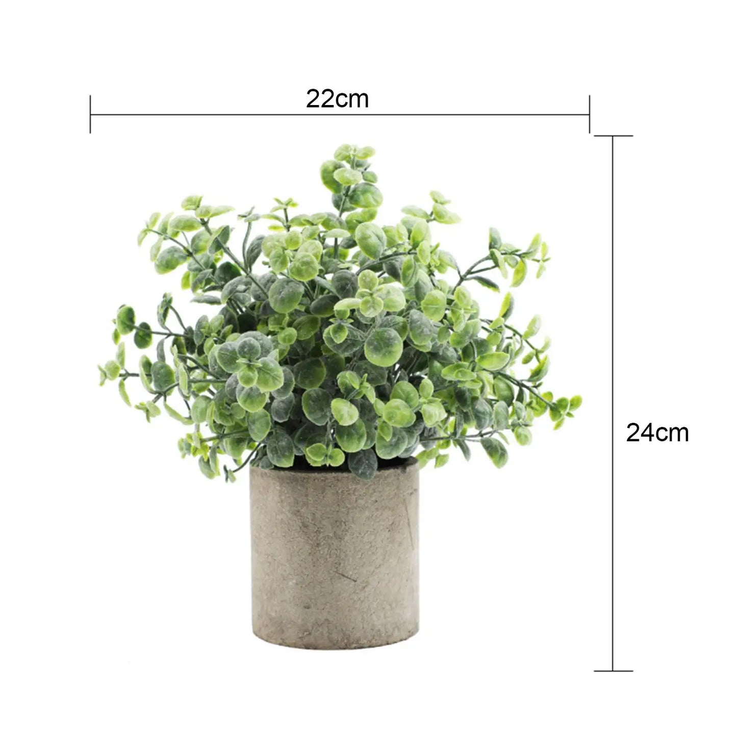 Artificial Potted Plant in Gray Pot Plastic Small Potted Plants