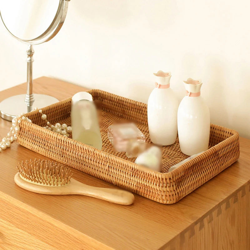 Handwoven Rattan Wicker Tray