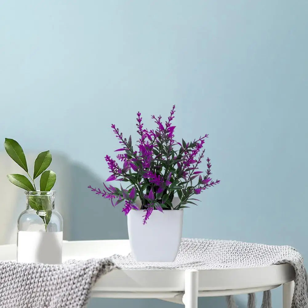 Vibrant Colored Potted Plant Realistic Lavender