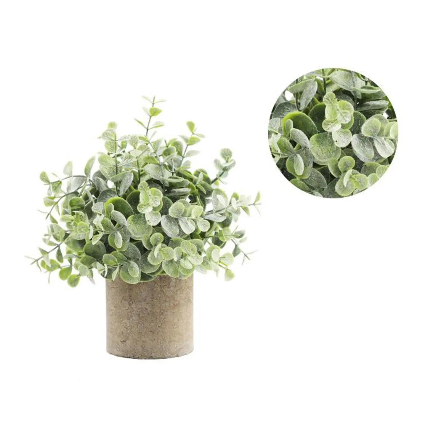 Artificial Potted Plant in Gray Pot Plastic Small Potted Plants