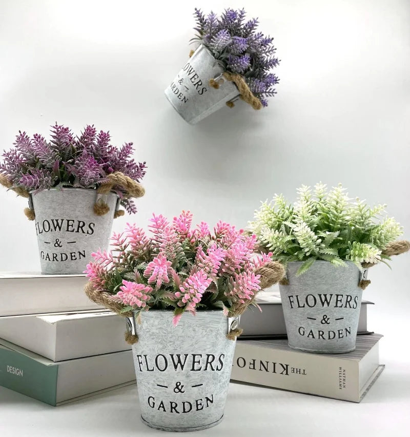 Artificial Flowers Simulated Eucalyptus Lavender Potted Plant For Decorating Home