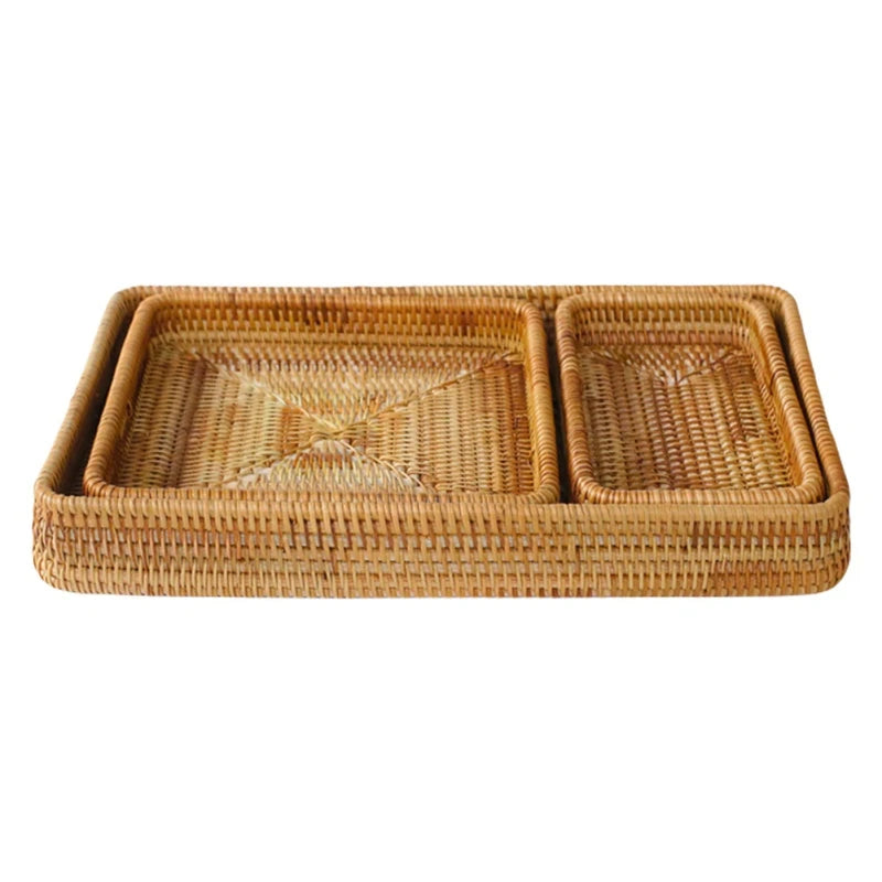 Handwoven Rattan Wicker Tray