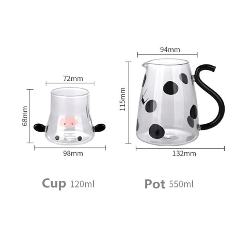 Cow Heat-Resistant Glass Jug